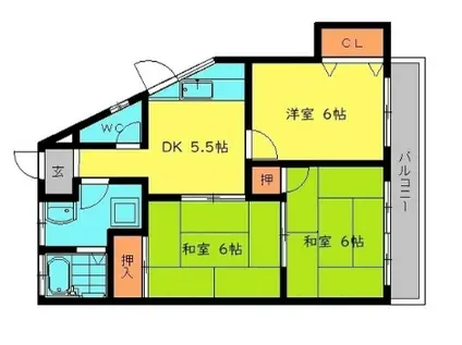 メゾンYS(3DK/2階)の間取り写真