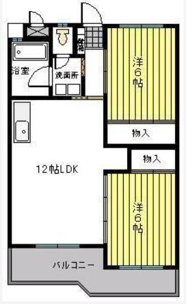 金堂ハイツ(2LDK/1階)の間取り写真