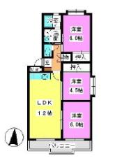 メゾンドFUJI(2LDK/2階)の間取り写真