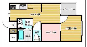 マンハイム諸岡(1SLDK/3階)の間取り写真