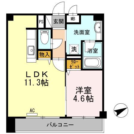 グローリアMK(1LDK/2階)の間取り写真