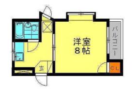 春日原コーポ第2(1K/2階)の間取り写真