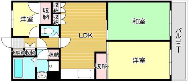 ヴェルドミール井尻(3LDK/3階)の間取り写真