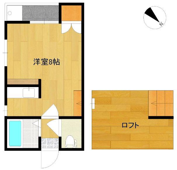 モアハイツ横手B棟(ワンルーム/1階)の間取り写真