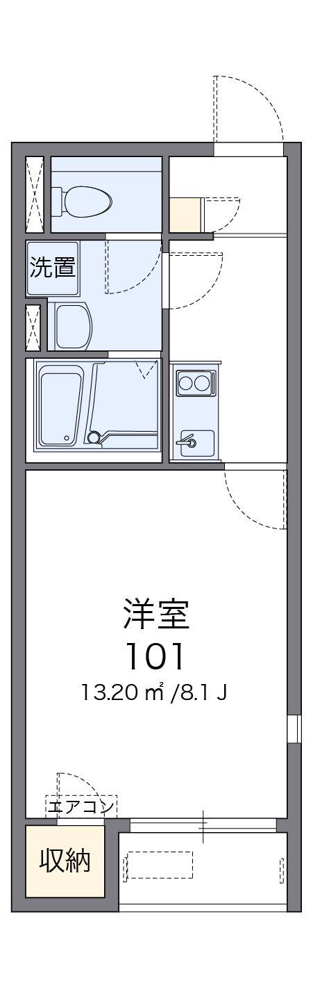 レオネクストサンライズシルク(1K/1階)の間取り写真