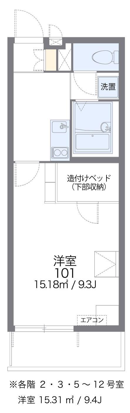 レオパレス博多豊2(1K/1階)の間取り写真