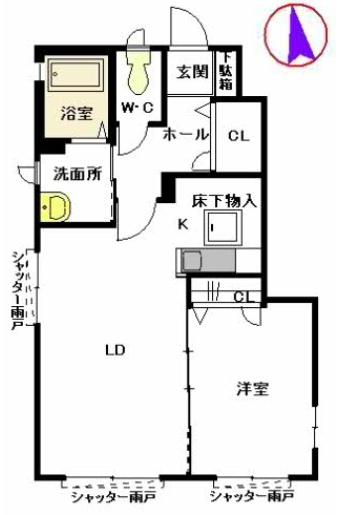 メゾン・KONAMI(1LDK/1階)の間取り写真