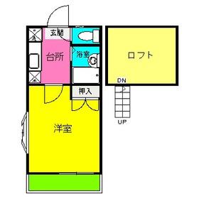 フラット大楠(1K/2階)の間取り写真