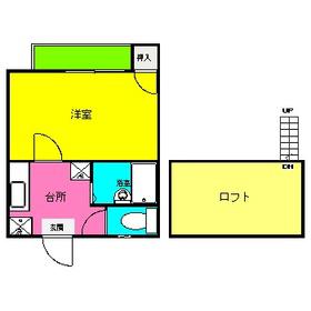 NUTRIMO井尻(1K/2階)の間取り写真