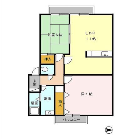 西日本鉄道太宰府線 西鉄五条駅 徒歩18分 2階建 築29年(2LDK/1階)の間取り写真
