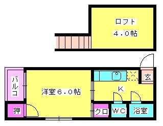 クオリティ井尻(1SK/2階)の間取り写真