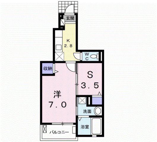 博多南線 博多南駅 徒歩17分 3階建 築7年(1SK/1階)の間取り写真