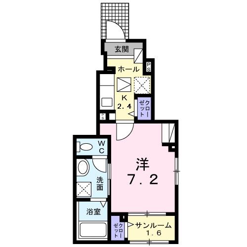 KOWA HEIGHTS(1K/1階)の間取り写真
