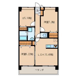 サンルージュ春日(2SLDK/2階)の間取り写真