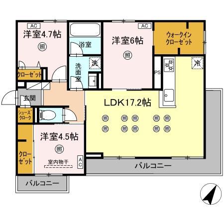 メゾン ココル(3LDK/3階)の間取り写真