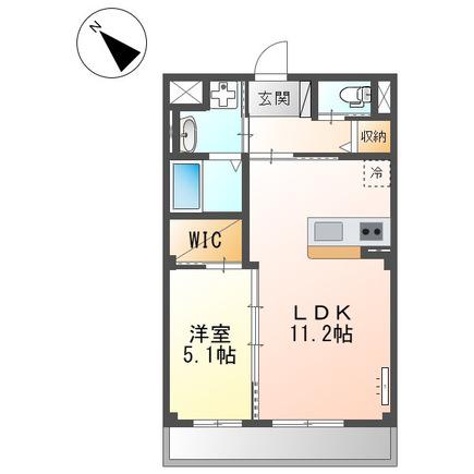 コンフォルト春日西Ⅱ(1LDK/2階)の間取り写真