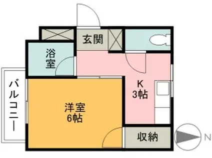 メゾン・ド・フェニックス北久米(1K/2階)の間取り写真