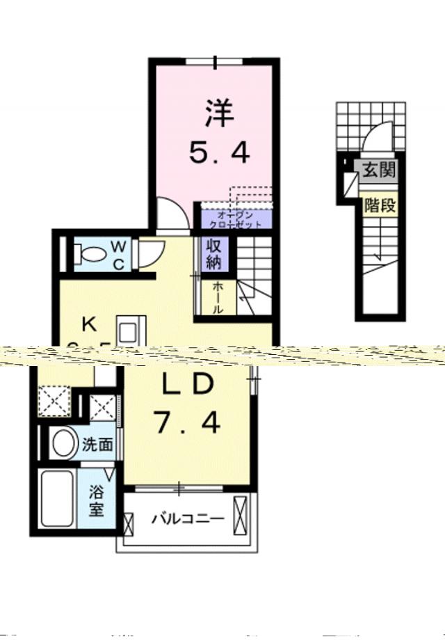 アミューゼ・クレールⅠ(1LDK/2階)の間取り写真