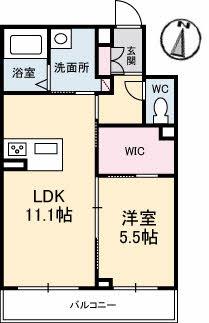 アトリエール和泉南(1LDK/2階)の間取り写真