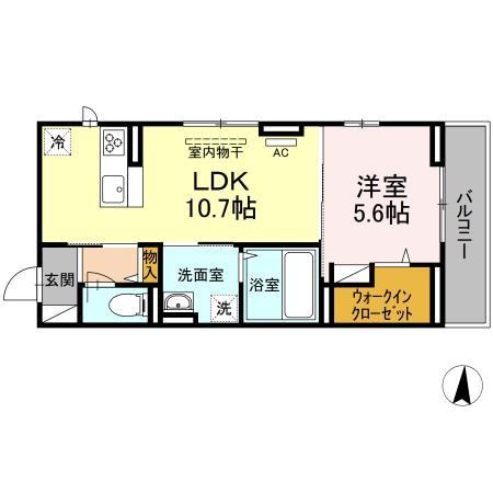 リヴェール中村(1LDK/3階)の間取り写真