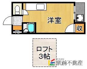 メゾン上津(ワンルーム/2階)の間取り写真