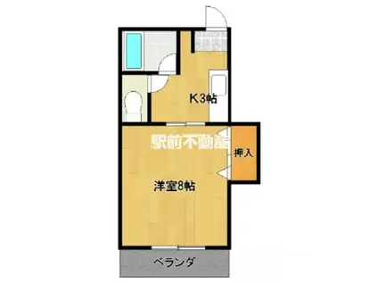 コーポ塚本(1K/2階)の間取り写真