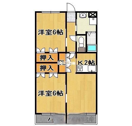 クイーンズ優(2LDK/1階)の間取り写真