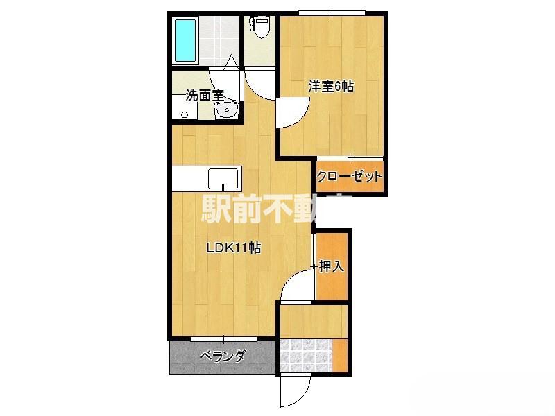 アイギスヴィレッジ(1LDK/1階)の間取り写真