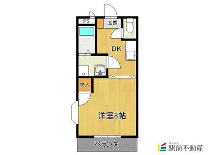 アーバンハイツ来夢Ⅰ(1K/1階)の間取り写真