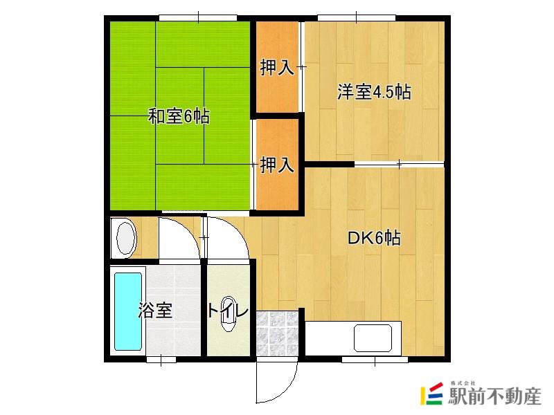 棚町コーポ(2DK/1階)の間取り写真