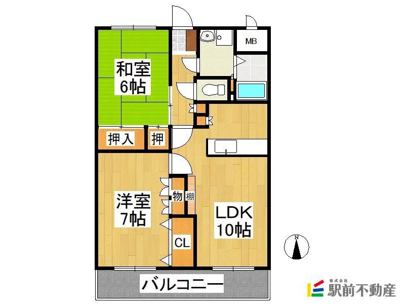 グレース・マンション橋爪(2LDK/3階)の間取り写真