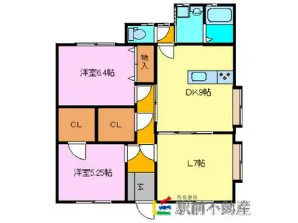 鹿児島本線 羽犬塚駅 徒歩89分 1階建 築16年(2LDK)の間取り写真