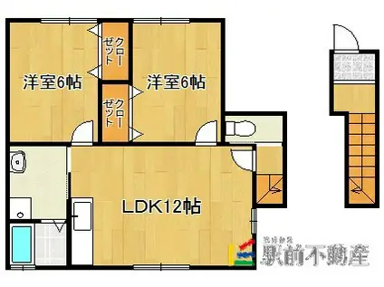 わんだふるコート(2LDK/2階)の間取り写真
