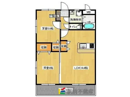 グリーンA-1(2LDK/3階)の間取り写真