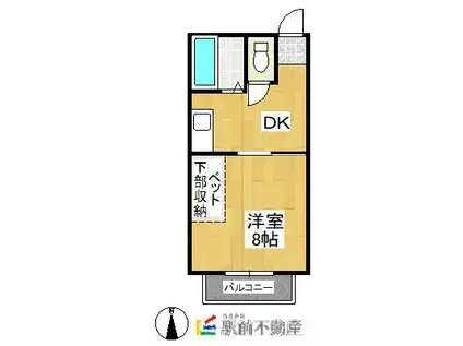 ロングヒルⅠ(1DK/1階)の間取り写真
