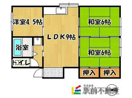 リバーサイドハウス(3LDK/2階)の間取り写真