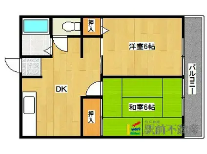 サンリバーH(2DK/2階)の間取り写真