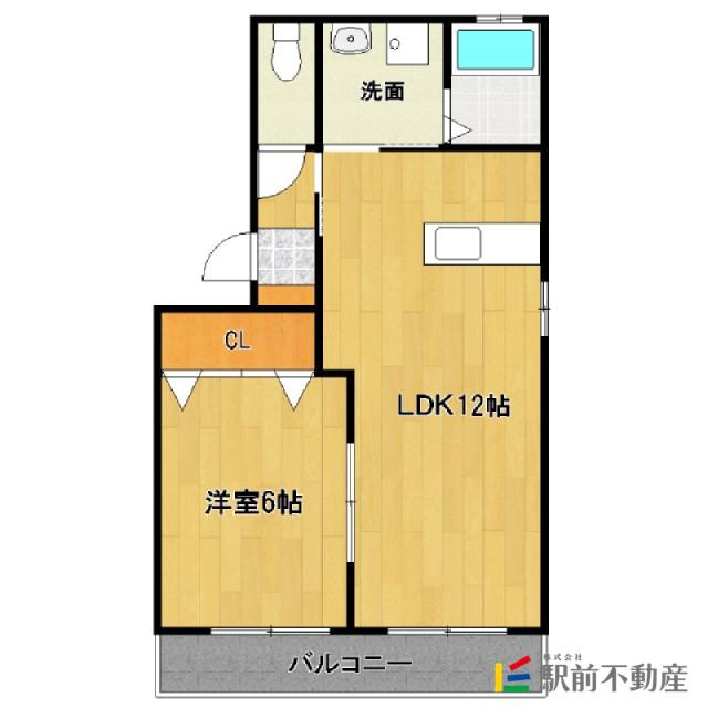グランドールA(1LDK/2階)の間取り写真