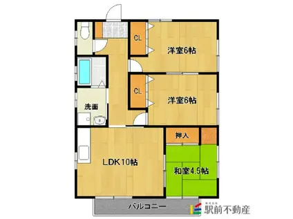 鹿児島本線 羽犬塚駅 徒歩37分 1階建 築19年(3LDK)の間取り写真