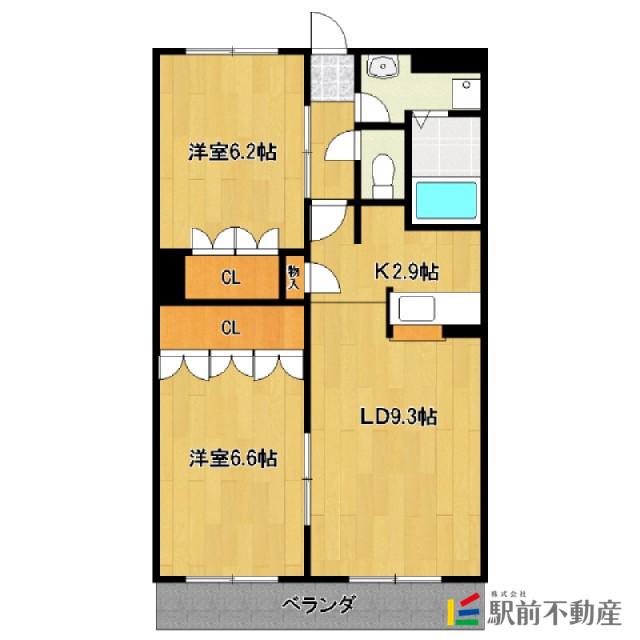 ファームタウン桜(2LDK/2階)の間取り写真