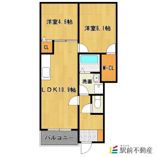 ルミエール21(2LDK/1階)の間取り写真