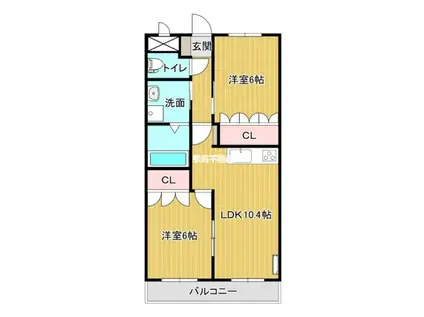 シルクロード(2LDK/2階)の間取り写真