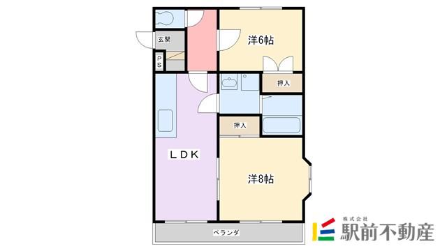 サンライズ藤吉(2LDK/2階)の間取り写真