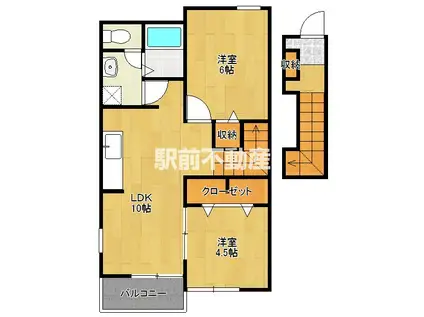 サン・カンナB(2LDK/2階)の間取り写真