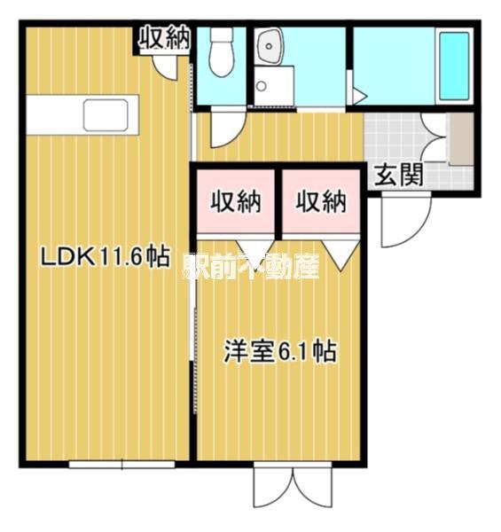 シャーメゾン大川(1LDK/1階)の間取り写真