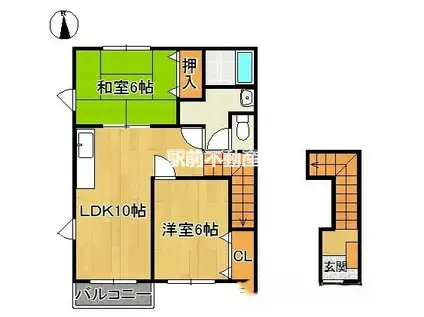 アーバンドリーム3(2LDK/2階)の間取り写真