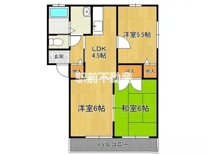 立花ハウス(3DK/2階)の間取り写真