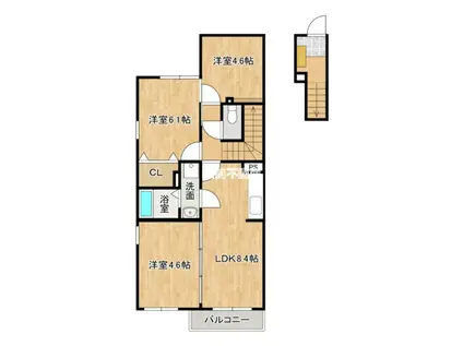 ティファニー(2SDK/2階)の間取り写真