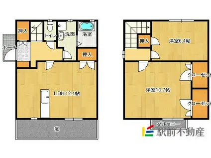 アソシエ参番館(2LDK/1階)の間取り写真