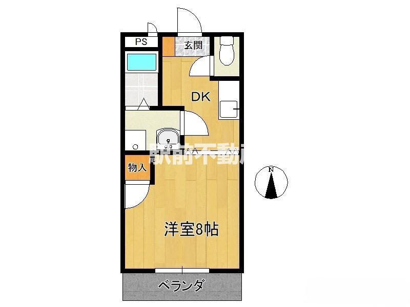 アーバンハイツ来夢Ⅰ(1K/1階)の間取り写真